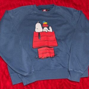 Blue Snoopy Sweater size small Woodstock peanuts